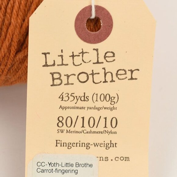 YOTH Yarns Little Brother Fingering Merino Cashmere Yarn 435 Yards Carrot Orange - Picture 3 of 3